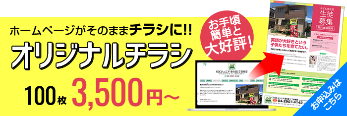 お手頃、簡単！100枚3500円からのならいごとオリジナルチラシ